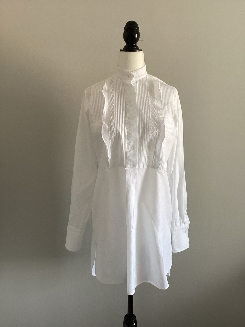 Valentino Spa White Tuxedo Blouse, Size 38